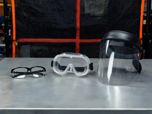 Safety glasses and face shields