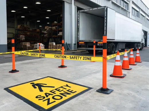 Traffic cones and facility barriers